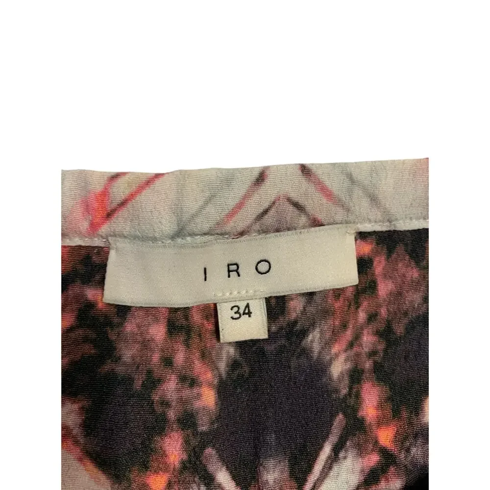 IRO Ruffled Mini Skirt Pink Abstract 34 - Picture 5 of 7